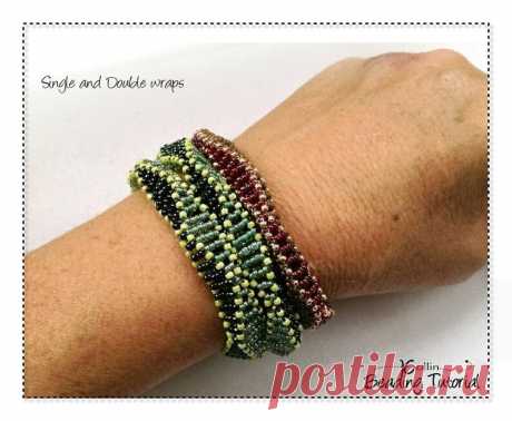 Схемы бисероплетения CRAW Wrap Bangle Pattern Учебное пособие по бисероплетению - Etsy Россия