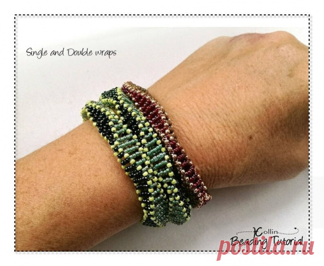 Схемы бисероплетения CRAW Wrap Bangle Pattern Учебное пособие по бисероплетению - Etsy Россия