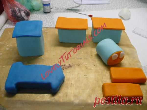 МК лепка"паровозик" -How to make a train cake topper - Мастер-классы по украшению тортов Cake Decorating Tutorials (How To's) Tortas Paso a Paso