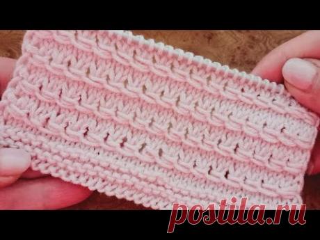 Узор спицами "Горизонтальные ажурные дорожки".