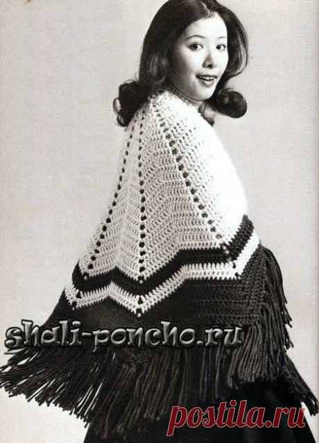 Полукруглая шаль зигзагом