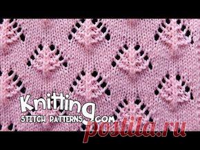 Узор спицами «Ажурные сосны», видео