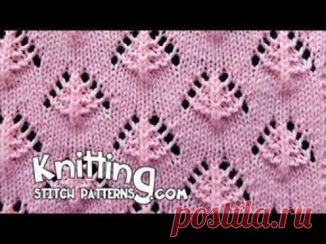 Узор спицами «Ажурные сосны», видео