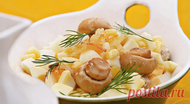 Салат из шампиньонов с кукурузой. Пошаговый рецепт с фото на Gastronom.ru