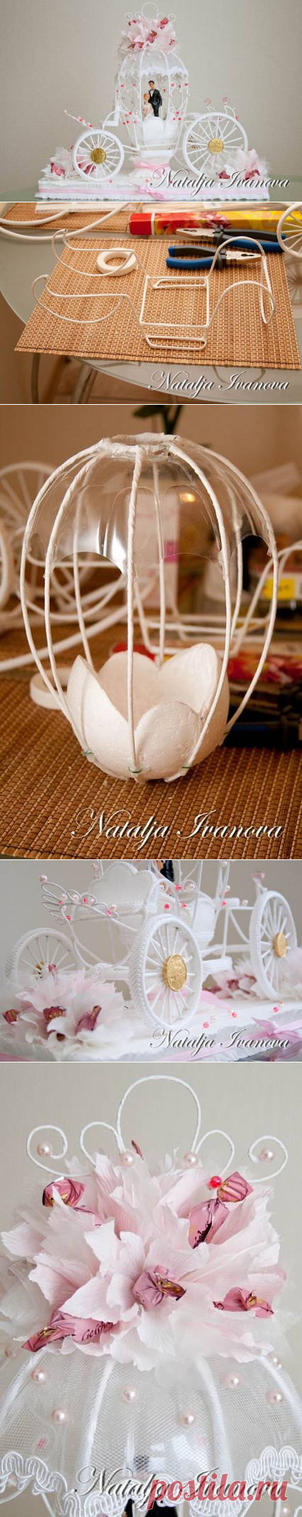 Свадебная карета из конфет. - Поделки из конфет - Поделки из конфет - Каталог статей - Рукодел.TV
