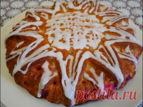 Очень ВКУСНЫЙ пирог с КРЫЖОВНИКОМ на ЙОГУРТЕ Заливной Пирог рецепт Простой ПИРОГ Pie