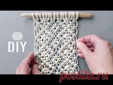Обучающий материал с узором в виде сетки с квадратным узлом от Macrame School