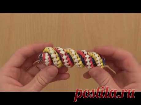 Темляк плоско спиральное плетение, 4 полоски
