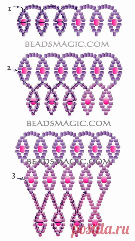 Free pattern for necklace Violet Morning | Beading