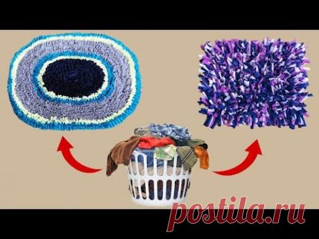 Коврики декоративные из старой одежды | Декоративные дверные коврики из старой одежды | Сделай сам