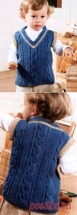 ​Жилет для мальчика спицами из категории Интересные идеи &ndash; Вязаные идеи, идеи для вязания