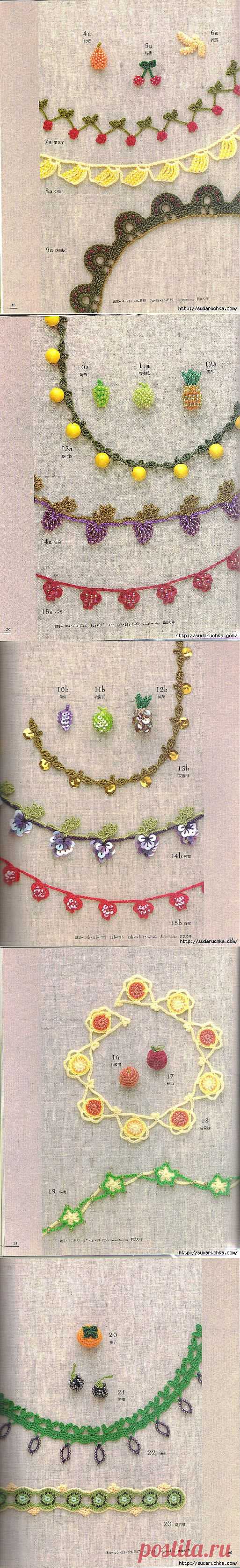 BEADS WORK MOTIF EDGING BRAID".ЯПОНСКИЙ ЖУРНАЛ ПО ВЯЗАНИЮ КРЮЧКОМ..