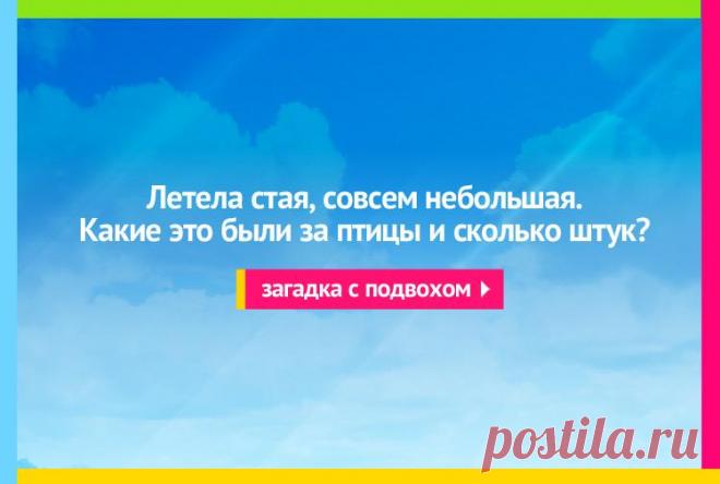 Летела стая, совсем небольшая - Веселая загадка с подвохом