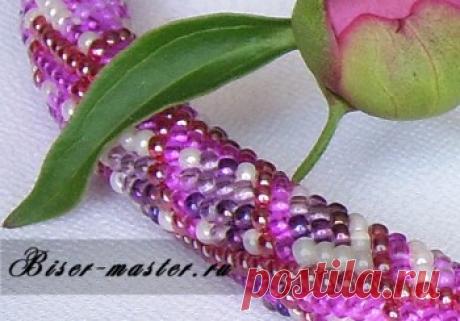 Учимся вязать бисерные жгуты столбиком с петлей подъема (русский способ)