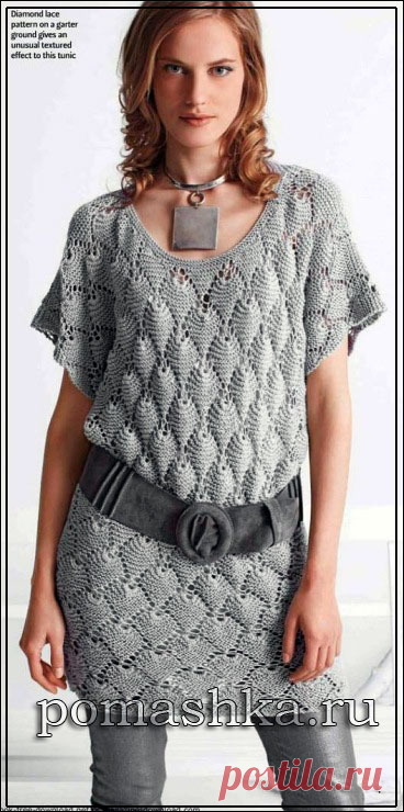 Серая туника (Вязание спицами) — Ромашка — Вязание для всех