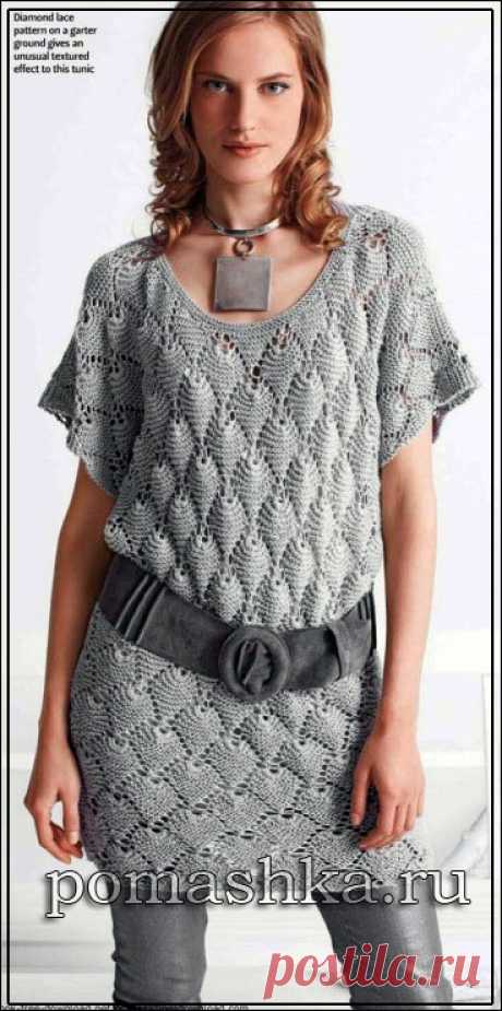 Серая туника (Вязание спицами) — Ромашка — Вязание для всех