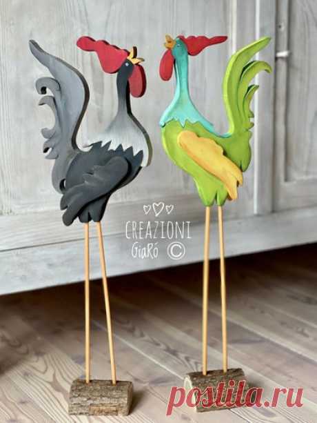 Gallo in legno by Creazioni GiaRó Ⓒ - Per la casa e per te - Decor... | su MissHobby
