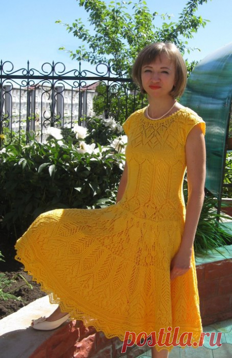 Желтое летнее платье