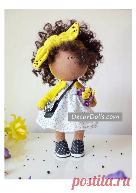 Portrait Art Doll, Textile Soft Doll, Summer Love Doll, Poupée, Decora – Decor Dolls