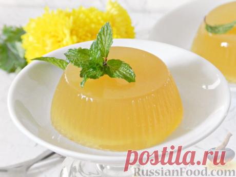 Рецепт: Лимонно-имбирное желе на основе зелёного чая на RussianFood.com