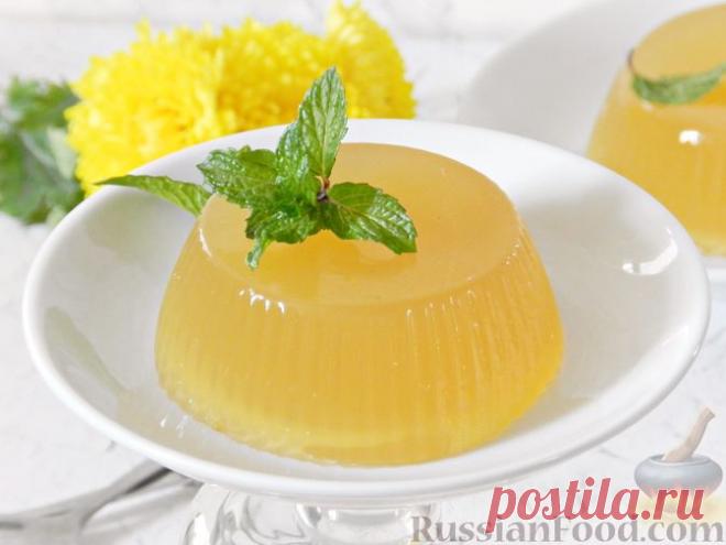 Рецепт: Лимонно-имбирное желе на основе зелёного чая на RussianFood.com