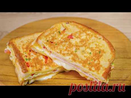 Как приготовить тост с яйцами на сковороде! Простой и вкусный рецепт бутерброда с омлетом