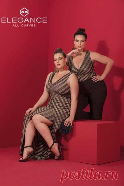 Lookbook нарядной одежды больших размеров бразильского бренда Elegance осень-зима 2018