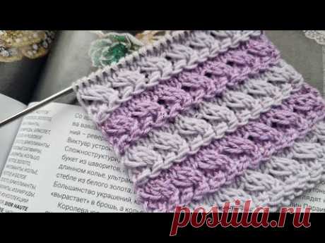 Фактурный секционный узор спицами🧶knitting pattern.