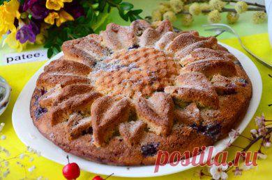 Яблочный пирог с вишней - рецепт с фотографиями