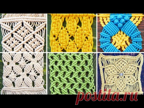 40 узоров макраме - YouTube Коллекция из 40 выкроек макраме от школы макраме. Как сделать эти выкройки вы можете увидеть здесь:https://goo.gl/adarWX