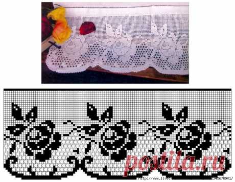 Кайма крючком. Коллекция - розы. Часть 1