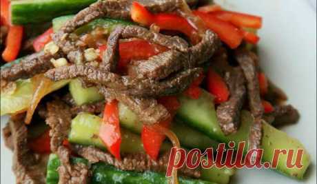 Огурцы с мясом по-корейски