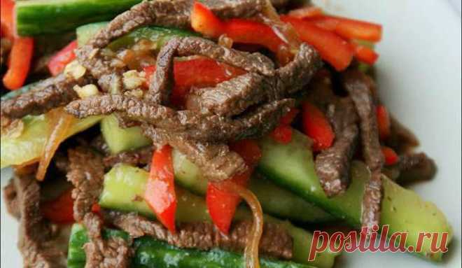 Огурцы с мясом по-корейски