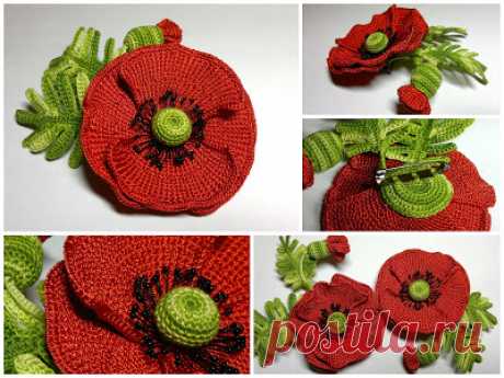 Irish crochet &amp;: Мак 3