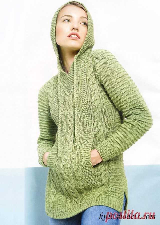 Пуловер с капюшоном и карманом-кенгуру