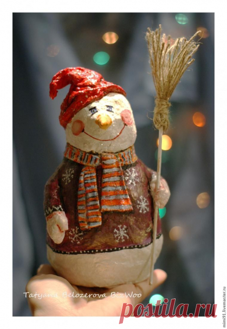 Мастер-класс: снеговик в технике ватного папье-маше