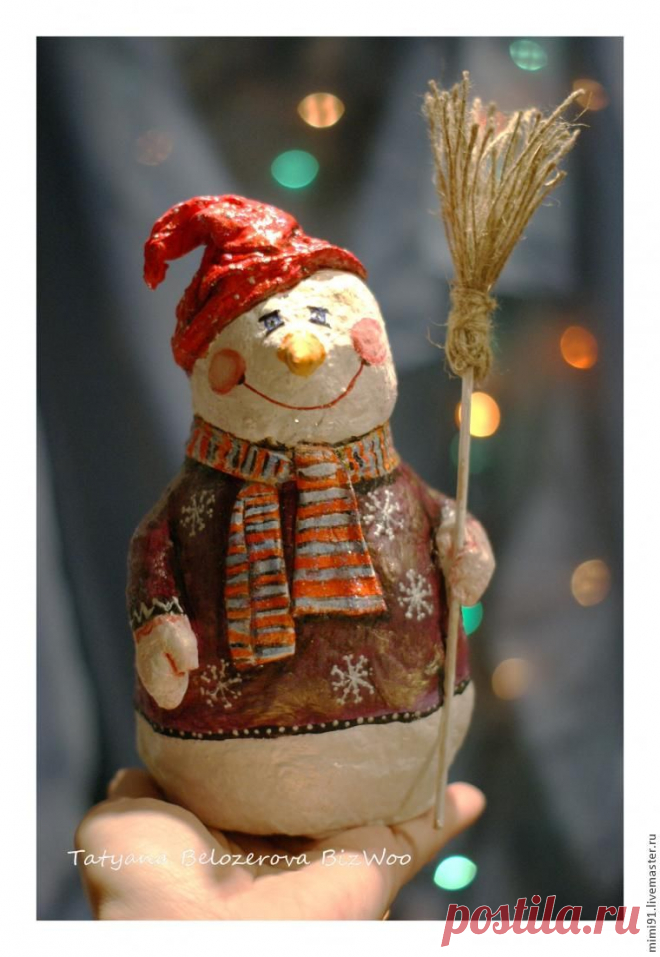 Мастер-класс: снеговик в технике ватного папье-маше