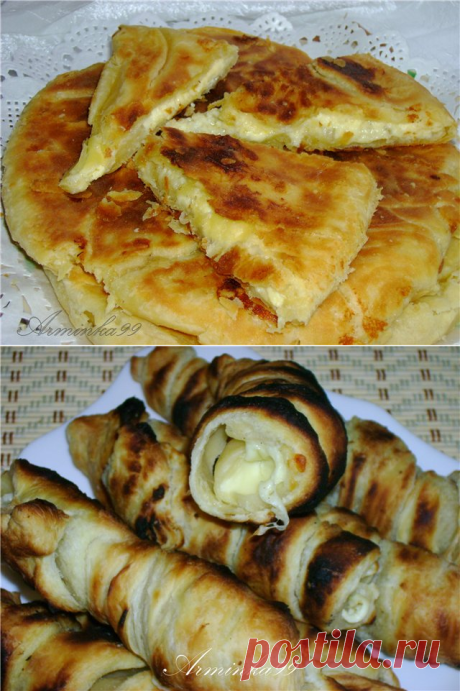 Хачапури из пресного слоеного теста + Хачапури на шампурах (дачный вариант)