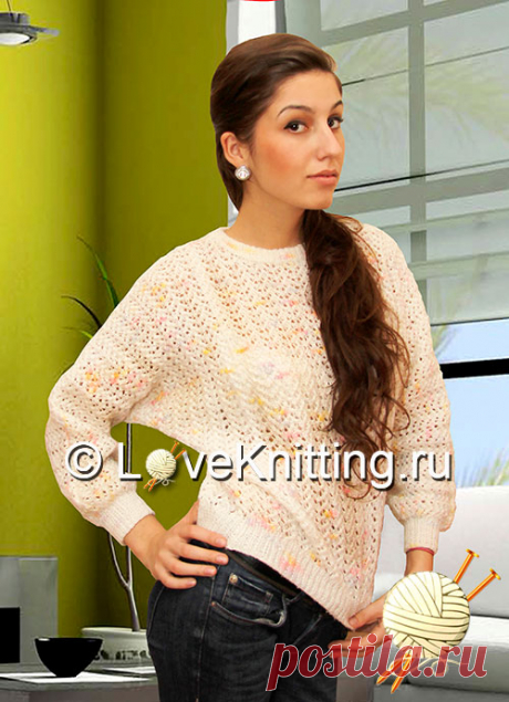 Меланжевый пуловер | Loveknitting.ru