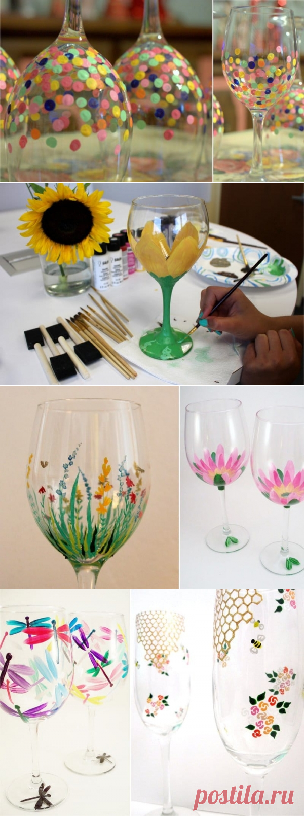 Роспись бокалов своими руками для начинающих и опытных декораторов