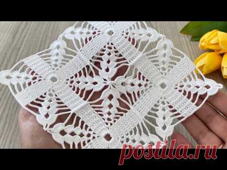 THE MOST BEAUTIFUL AND NEW Design Crochet Square Motif Runner, Blouse, Shawl, Pillow Pattern