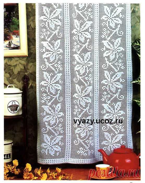 Филейная занавеска на кухню.