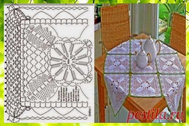 Скатерти из мотивов Вяжем крючком | Мастерская Чайка | Дзен