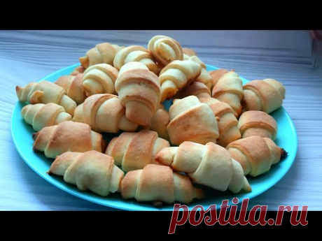 Едят как семечки.  Вкусное лакомство к чаю. Творожные рогалики с начинкой
