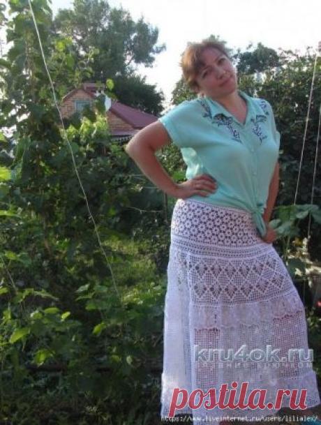 Юбка — макси, комбинированная кружевом