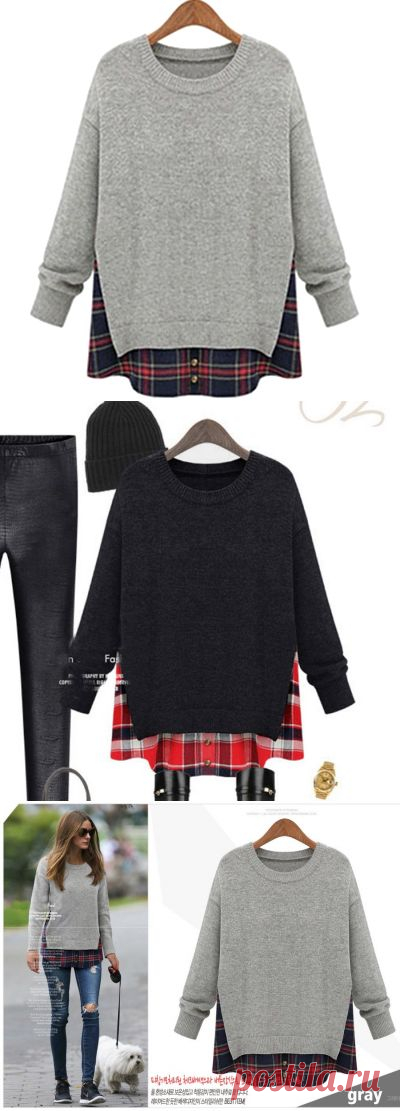 AliExpress Горящие товары / Отобранные продавцы, бесплатная доставка, скидки до 90%. Жеский свитер из двух частей с длинным...