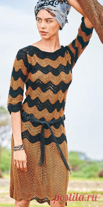 Вязаные платья, Летнее платье спицами