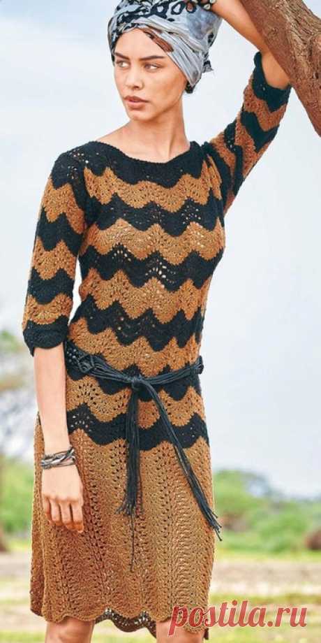 Вязаные платья, Летнее платье спицами
