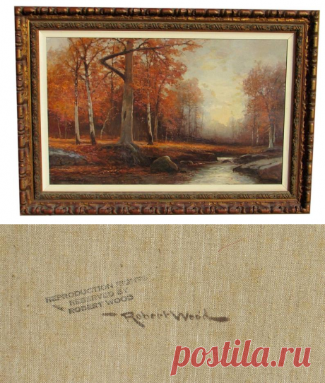 ROBERT W. WOOD Oil Painting Deep in the Forest Autumn in | Etsy