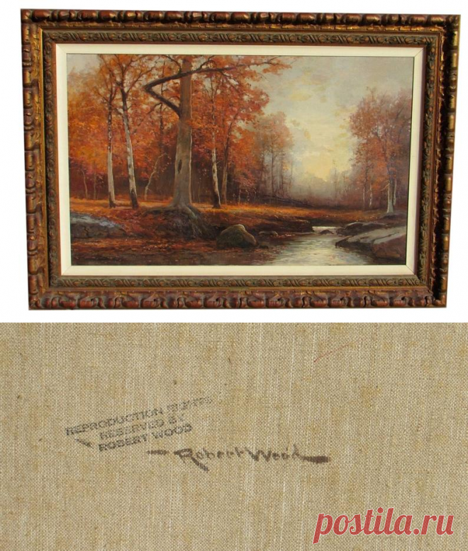 ROBERT W. WOOD Oil Painting Deep in the Forest Autumn in | Etsy